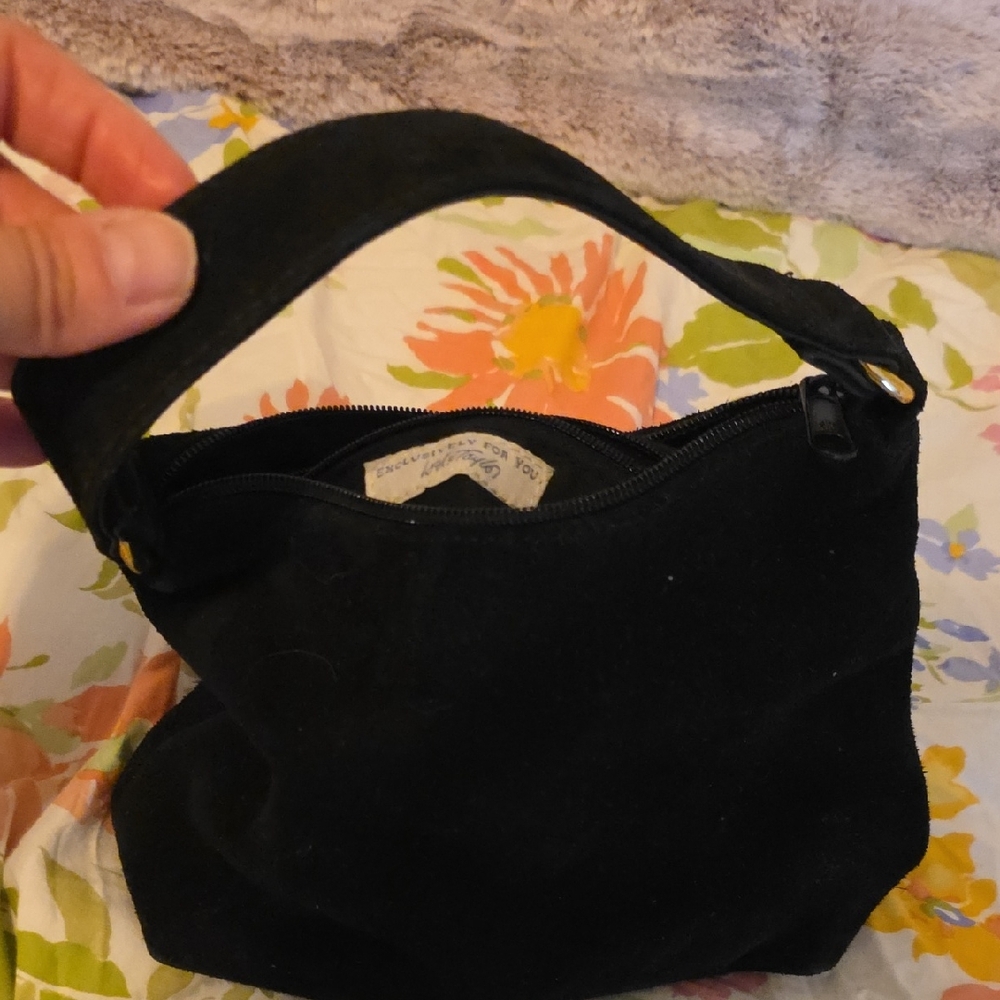 Lord & Taylor Black Suede Shoulder Bag